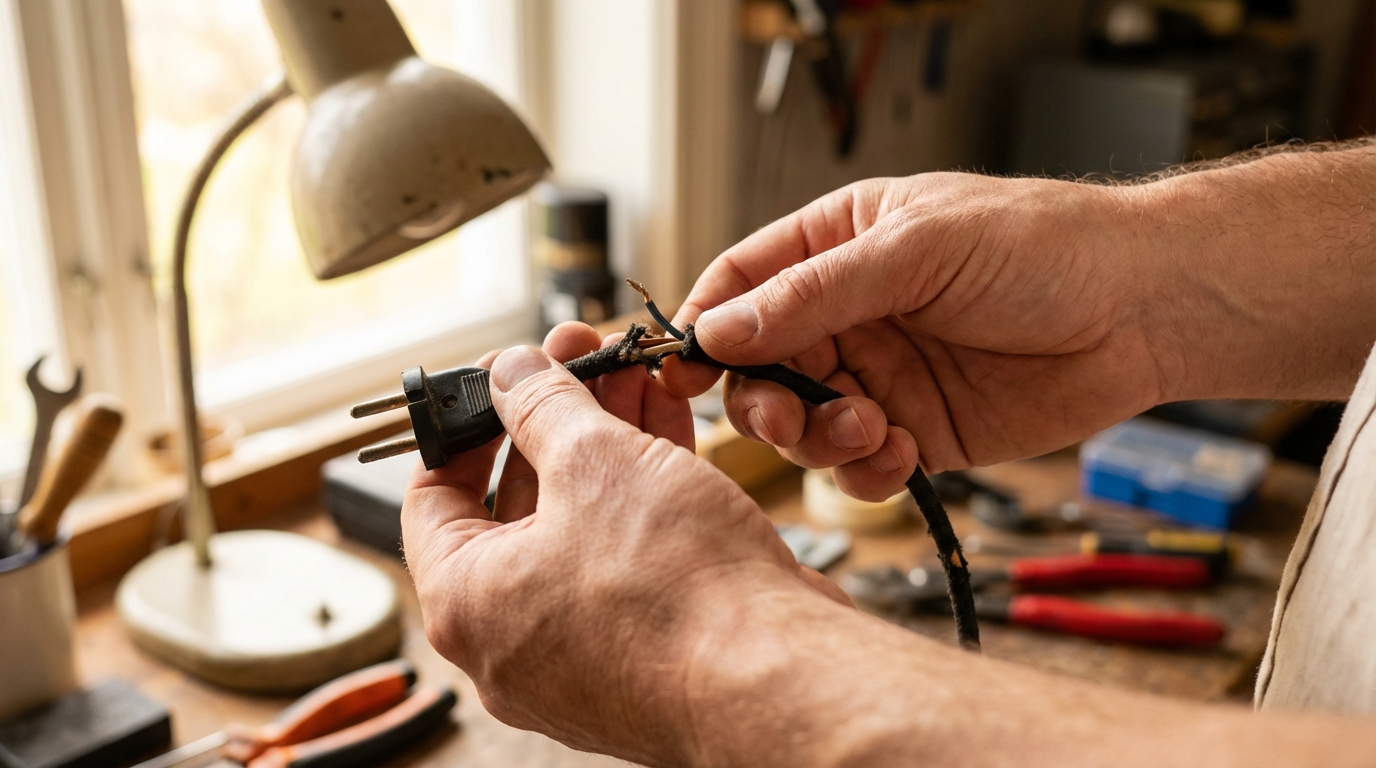 Inspecting appliance power cord for damage